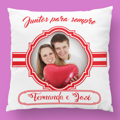 almofada personalizada juntos para sempre vermelho almofada personalizada juntos para sempre vermelho